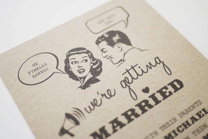 Fun 1950s Retro Wedding Invitation Printable