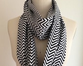 Black and White Chevron Infinity Scarf