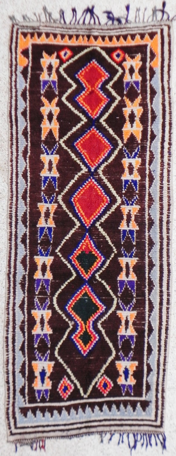 natural virgin wool carpet AZILAL berber rug from Morocco