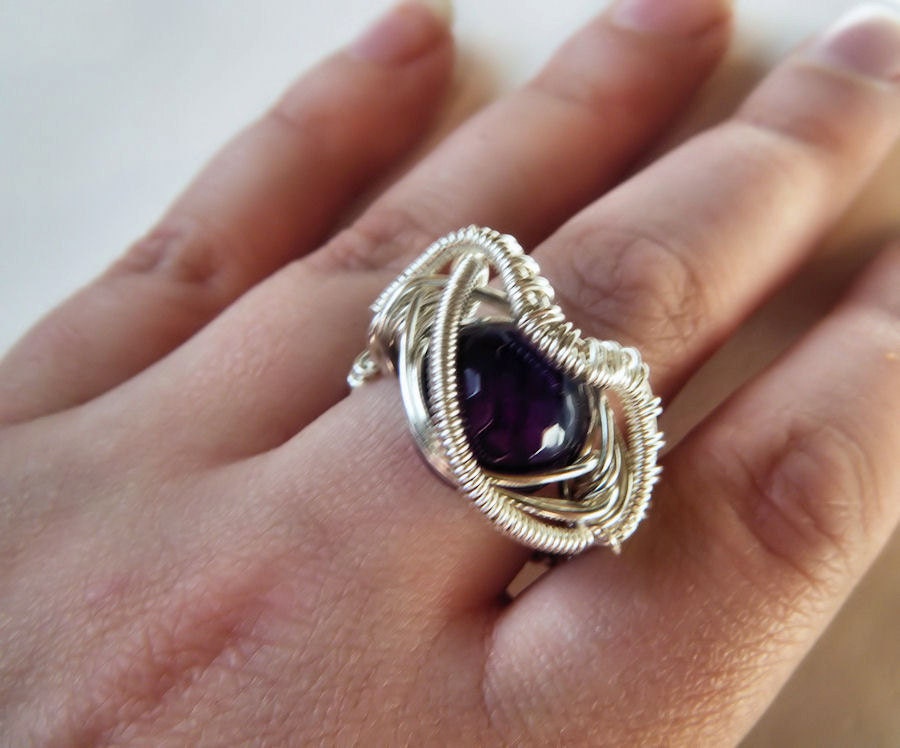 Cosmic Agate Ring Sz 8