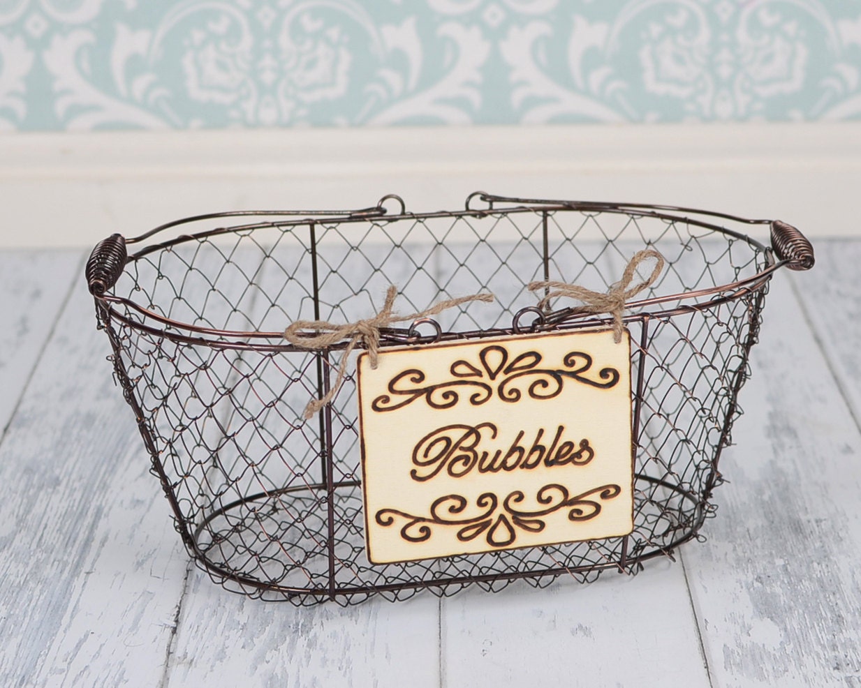 Rustic Wedding "Bubbles" Sign (4 x 5")  for Your Rustic, Country, Shabby Chic Wedding- Ready to Ship