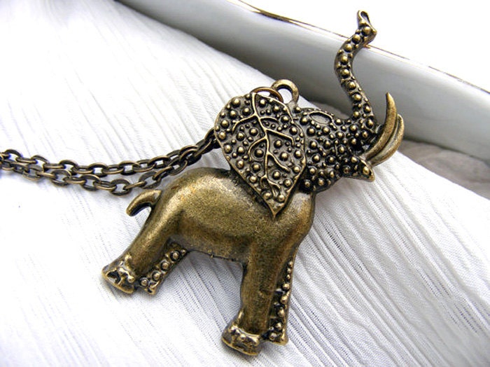 Elephant necklace, Valentine necklace,sale Bronze shabby chic pendant eco charm happiness good luck animal affordable loyalty boho