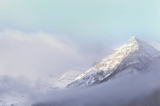Canadian Rockies Photography Print 11X14 Fine Art Winter Mountain Banff Snow Landscape Photography Print.