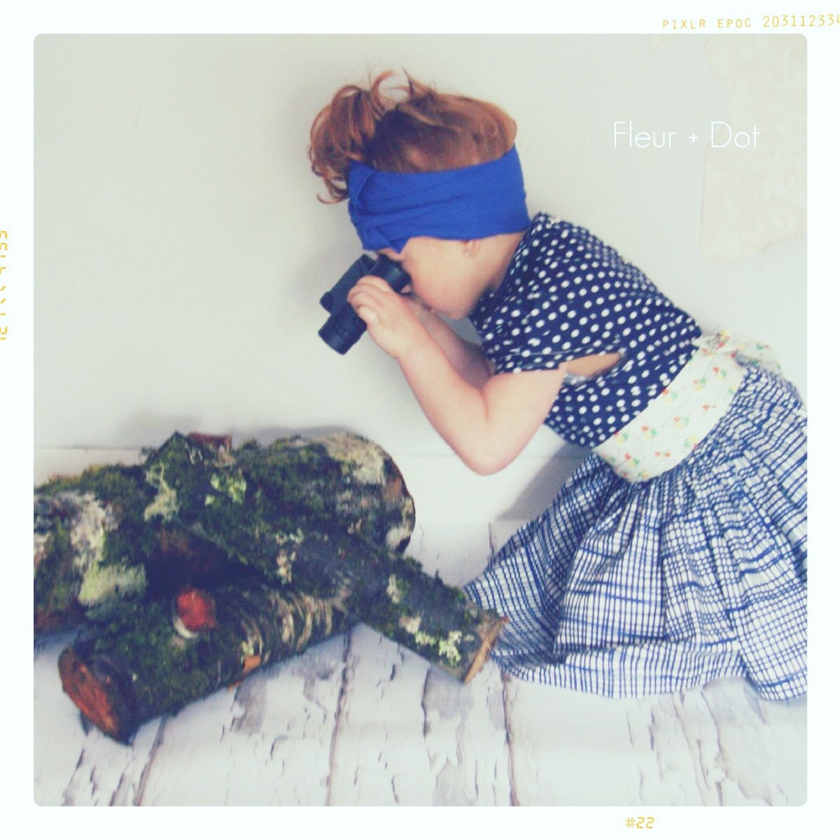 Girls Skirt: The Blue Grid Extra Full Skirt from the Autumn Winter Collection by Fleur and Dot