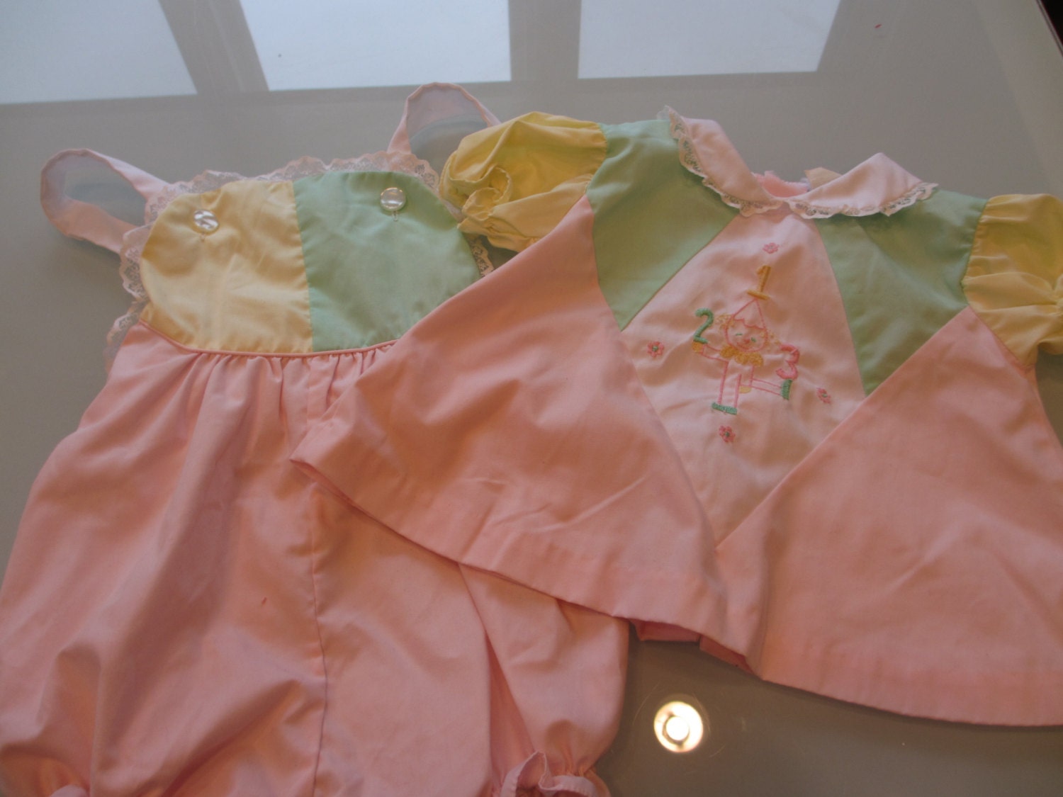 Vintage 1960s Pastel Romper Sizes 12 Month