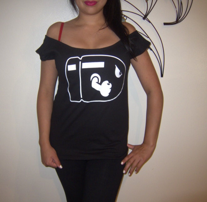 Womens Nintendo Super Mario BULLET Bill Custom Altered Diy Tunic Scopp Top T shirt - Sizes XS, S, M, L,  XL