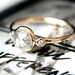 Diamond Ring- Rose Cut Diamond Slice in 14K Gold- Engagement Ring