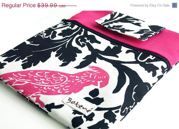 iPad Case, iPad Cover, Back to School Pink iPad Case, iPad Sleeve Pink, Pink Bird ipad Fuchsia