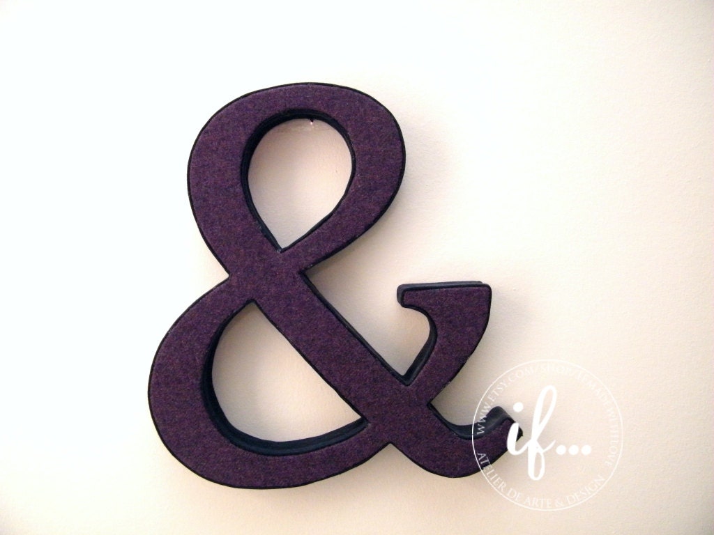 AMPERSAND: Decorative piece lined with vintage fabric by If... made with love