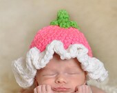 Pink Flower Hat Baby Newborn Crochet Photography Prop