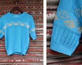 Vintage Nautical Blue & Gold Sweater Tee