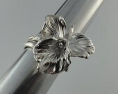 Orchid Jewelry- Sterling Silver Cattleya Orchid Ring - Hand Sculpted