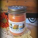 Soy Candle, Autumn Magic, 12 Ounce Jelly Jar, Daisy Cut Lid, Orange