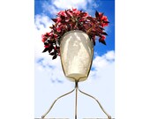 mid century modern, tripod bullet planter, melamine container, gold spaghetti, sputnik balls, gold metal,retro, atomic