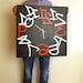 24"x24" Huge Black red white Reversed Numbers Wall Clock Original Design