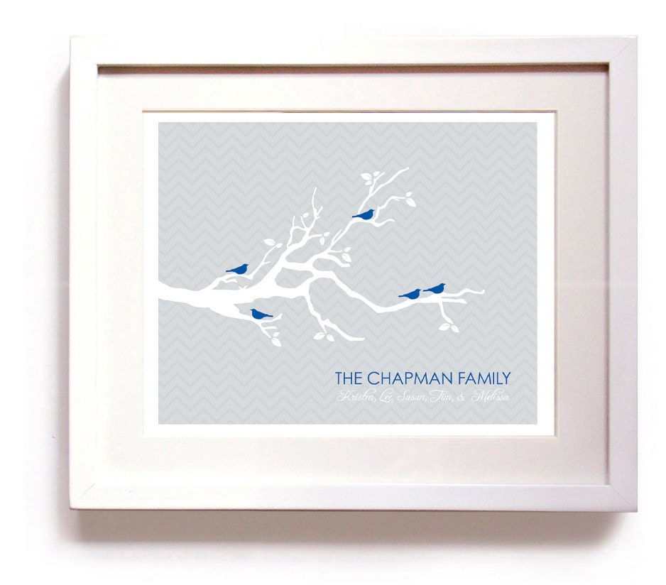 Chevron Customized Family Tree - 8x10 Print