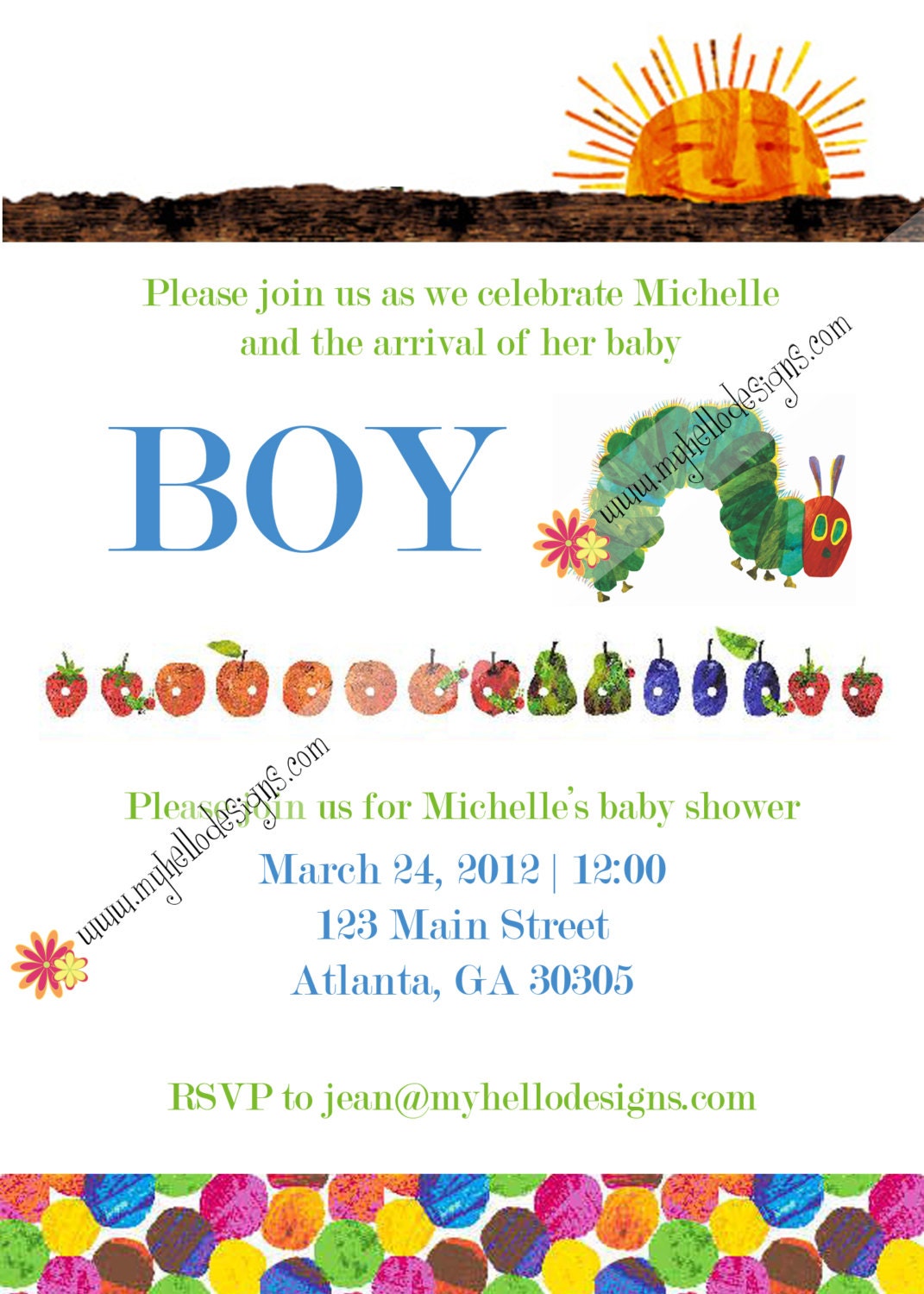 Baby Shower: Very Hungry Caterpillar