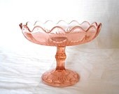 french antique fruit dish 1940s pink glass