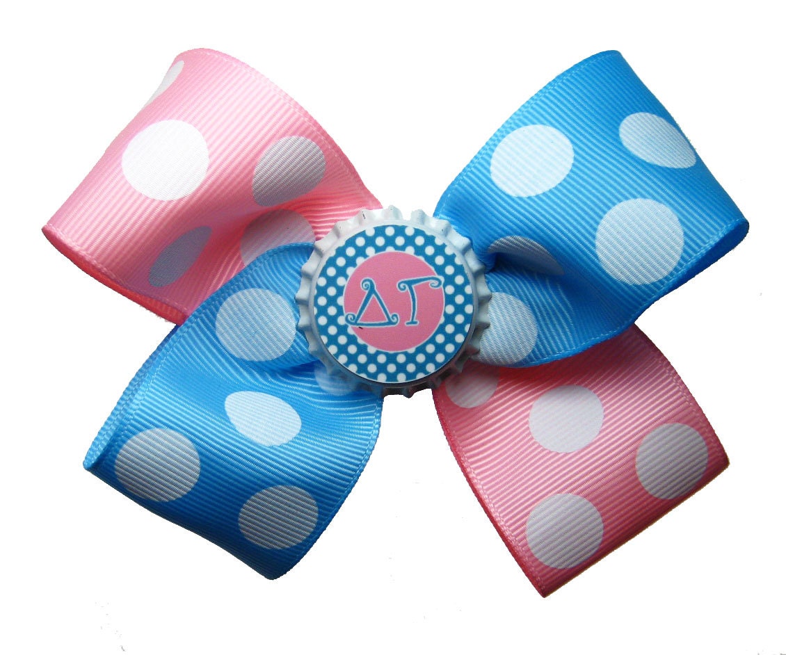 Large DG Delta Gamma Sorority Anchor Hair Bow