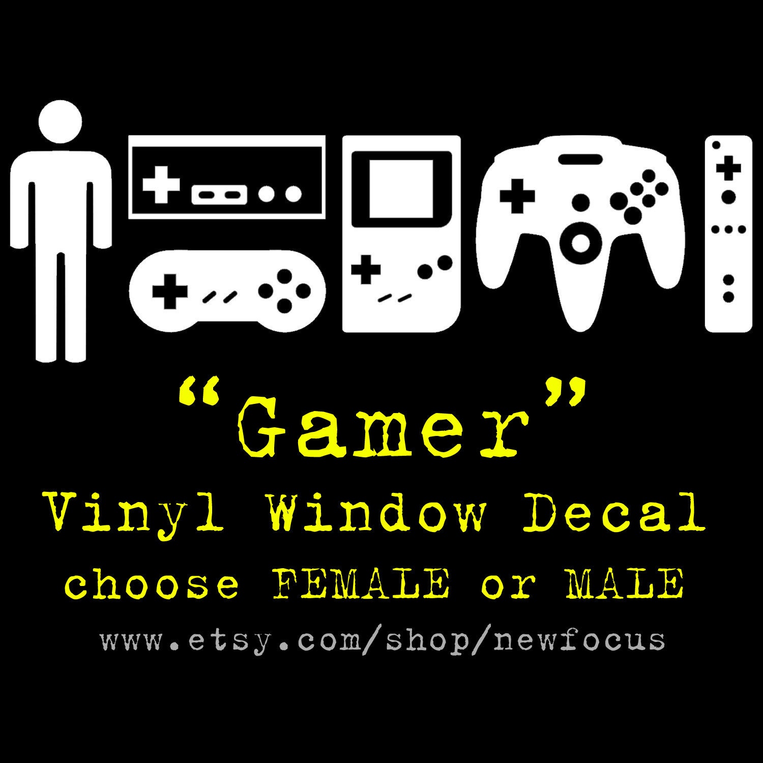 Video Gamer Window Sticker FREE SHIPPING