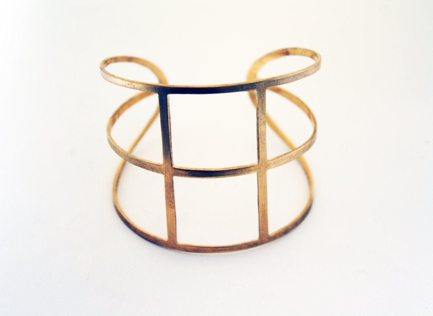 Double Cross Brass Cuff