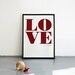Love (or change). Red screenprint 8.3 x 11.7 (A4)