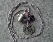 Vintage Washington dc transit bus token watering can star necklace