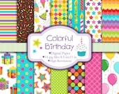 Colorful Birthday - Digital paper set