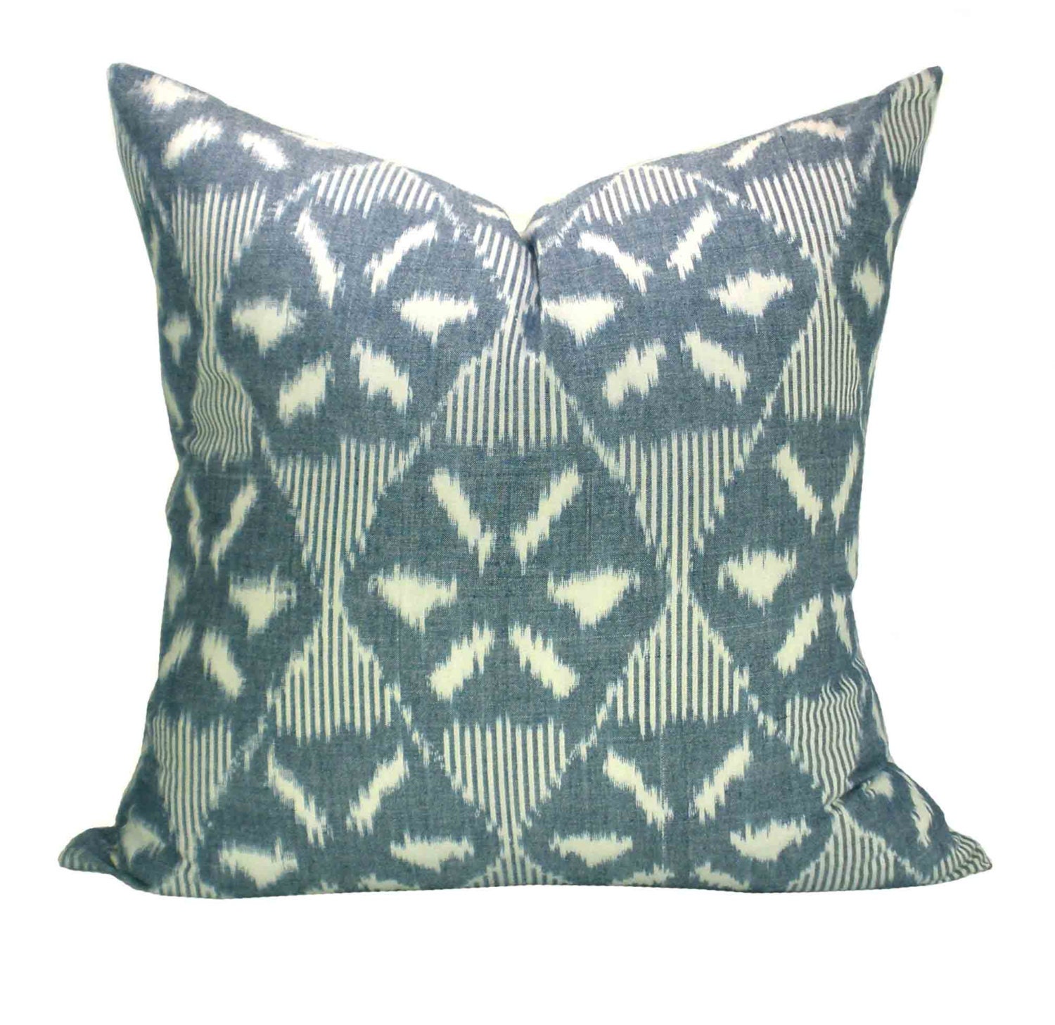Darjeeling ikat pillow cover in Denim - 20 x 20