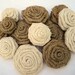 Set of 15 Burlap Flowers Rustic Wedding Decorations Burlap Roses