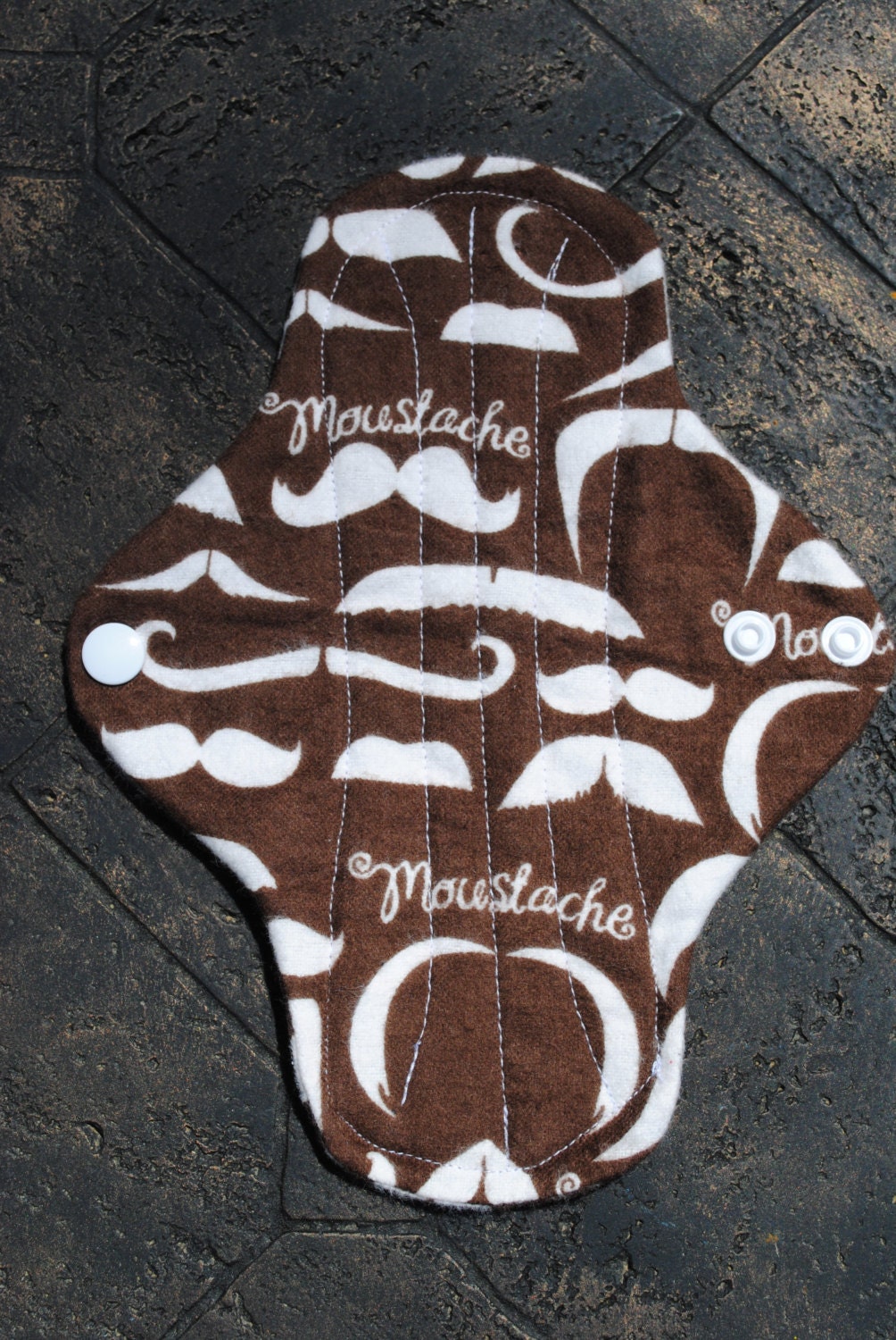 Moustache Flannel Mama Cloth Panty Liner, 8 inches of Mustache Protection