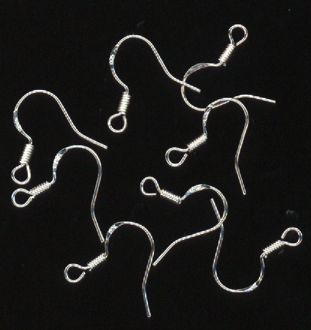 Sterling SILVER Earring Hooks Wires 925 15mm long 0.06mm Thick 8 PAIR