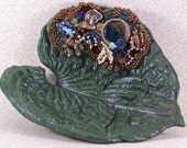 Secluded Pond Mixed Media Beaded Art