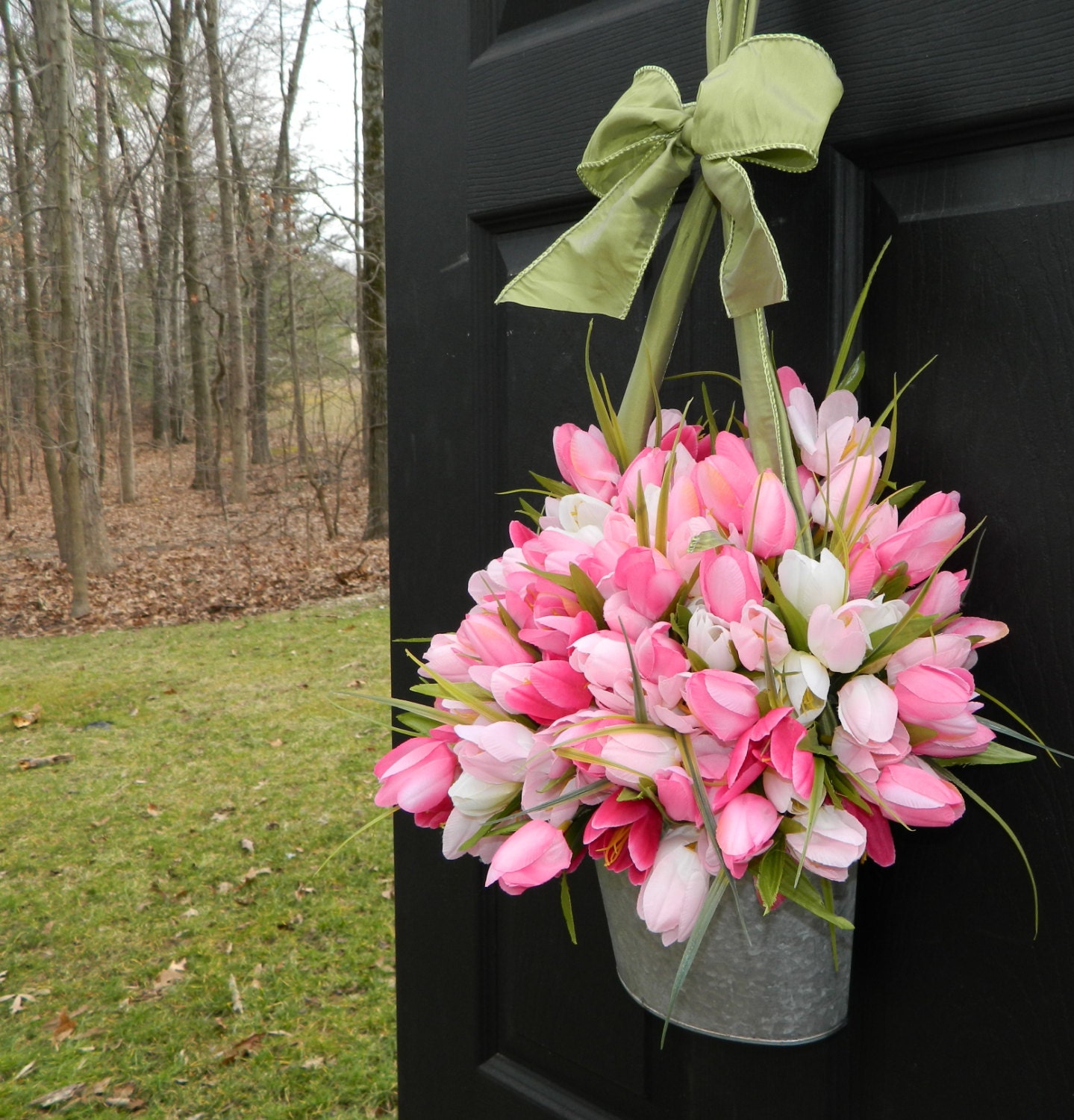 Spring Wreath - Tulip Wreath - Pink Wreath - Easter Wreath