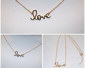 Polished Love Script Necklace - Minimalist - Simple - Dainty - Love Necklace in Gold