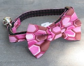 Cat Collar with Bow Tie - Neapolitan Honeycomb