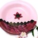 Fused  Glass Bowl Pink and Raspberry Swirl  with Chevron Motif LI 17
