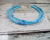 Light Blue/Blue Beaded Bracelets