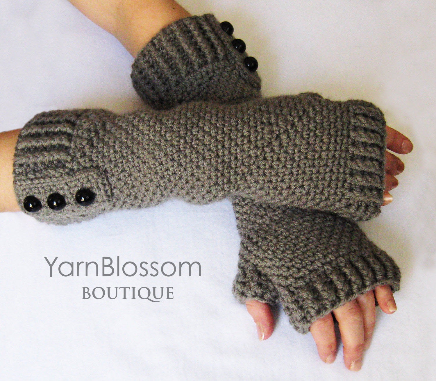 CROCHET PATTERN Fingerless Gloves (Sizes Adult Small to X-Large) Instant Download