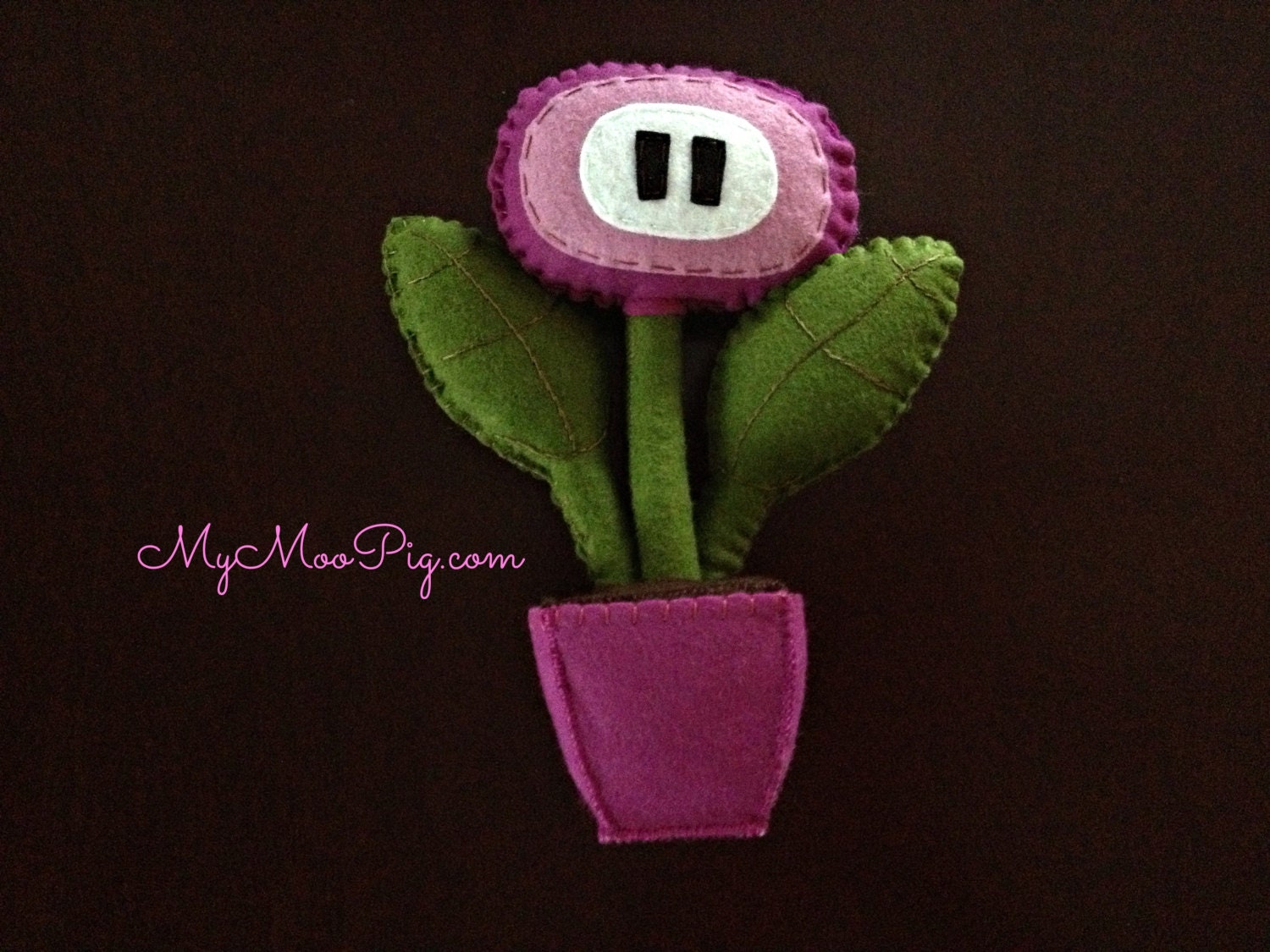 Lavender Potted Purple Felt Fire Flower - READY TO SHIP