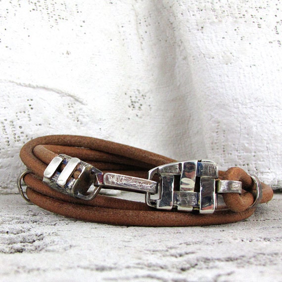 men leather bracelet, unisex bracelet, leather and silver bracelet, leather casual bracelet, urban