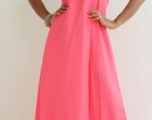 One shoulder dress with high split - Watermelon Pink Dress : Classic Collection