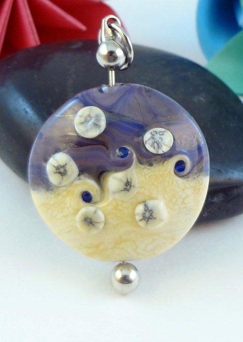 Lampwork Focal Pendant - 'Walk on the Beach''