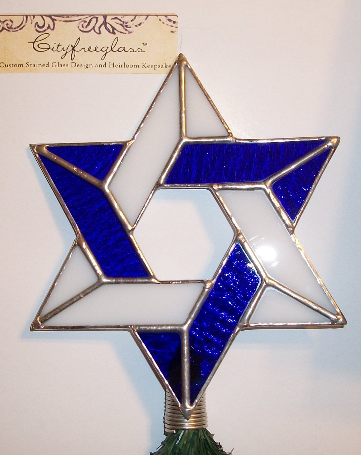 Blended FamilyTree Topper, Large Six Point Star Hand Made for Interfaith Families