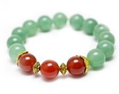 SALE - Heart Opening Green Aventurine Wrist Mala, Gemstone Bracelet, Yoga Jewelry. Mala Bracelet