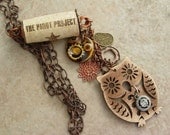 Wine Cork Pendant, Mixed Media, Pinot Project with Owl