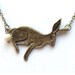 Antiqued Brass Kangaroo Pearl Necklace