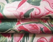 Curtains/Drapes, Vintage 1930s, Extra Long, Hot Pink Roses