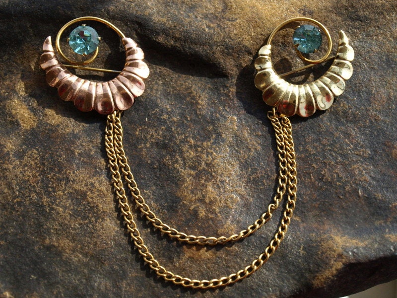 Vintage Chatelaine Brooch 12K Gold Filled Bal Ron