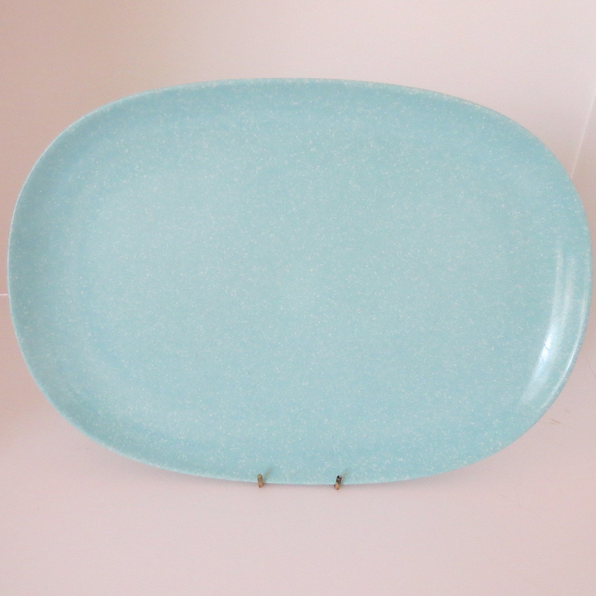 Vintage Retro 50's TURQUOISE Texas Ware Melmac Platter Plate Serving Dish Tray Summer Picnic BBQ RVing Camping Outside dining